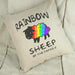 Rainbow Sheep Of The Family Linen Cushion Cover