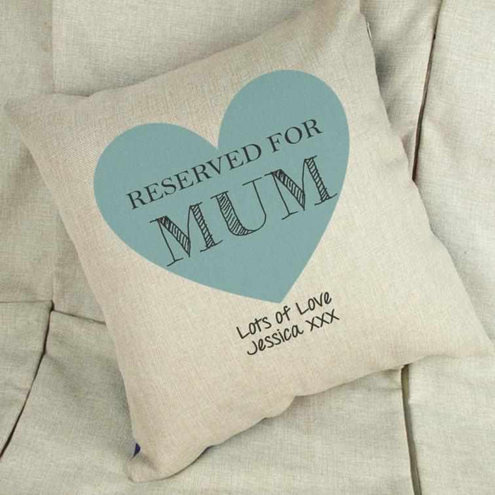 Reserved For Mum - Personalised Linen Cushion Cover