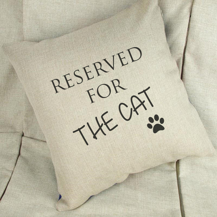 Reserved For The Cat Linen Cushion Cover