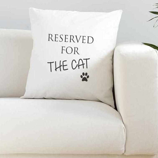 Reserved For The Cat Silky White Cushion Cover