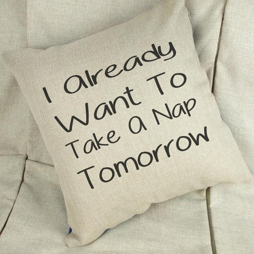 Take A Nap Tomorrow Linen Cushion Cover