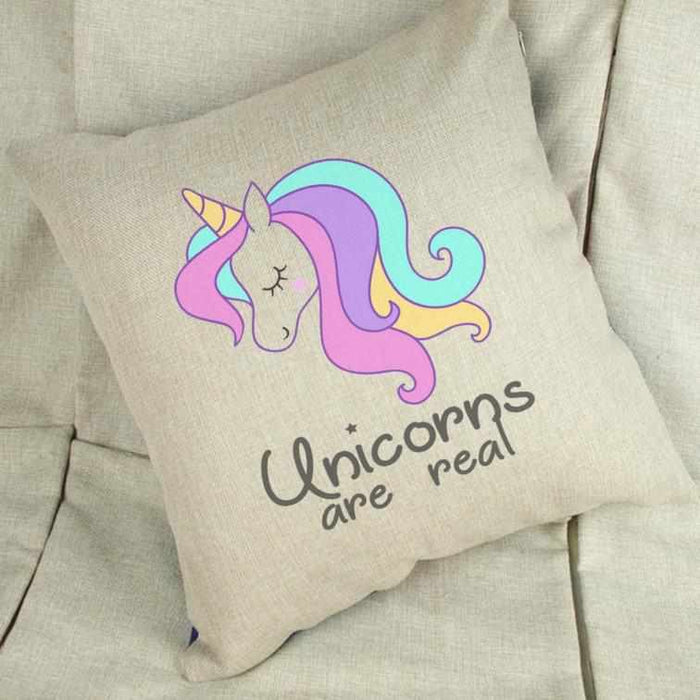 Unicorns Are Real Linen Cushion Cover