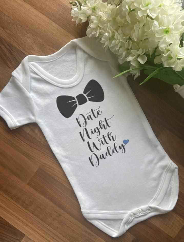 Date Night With Daddy Baby Vest - The Gifted Panda Main image