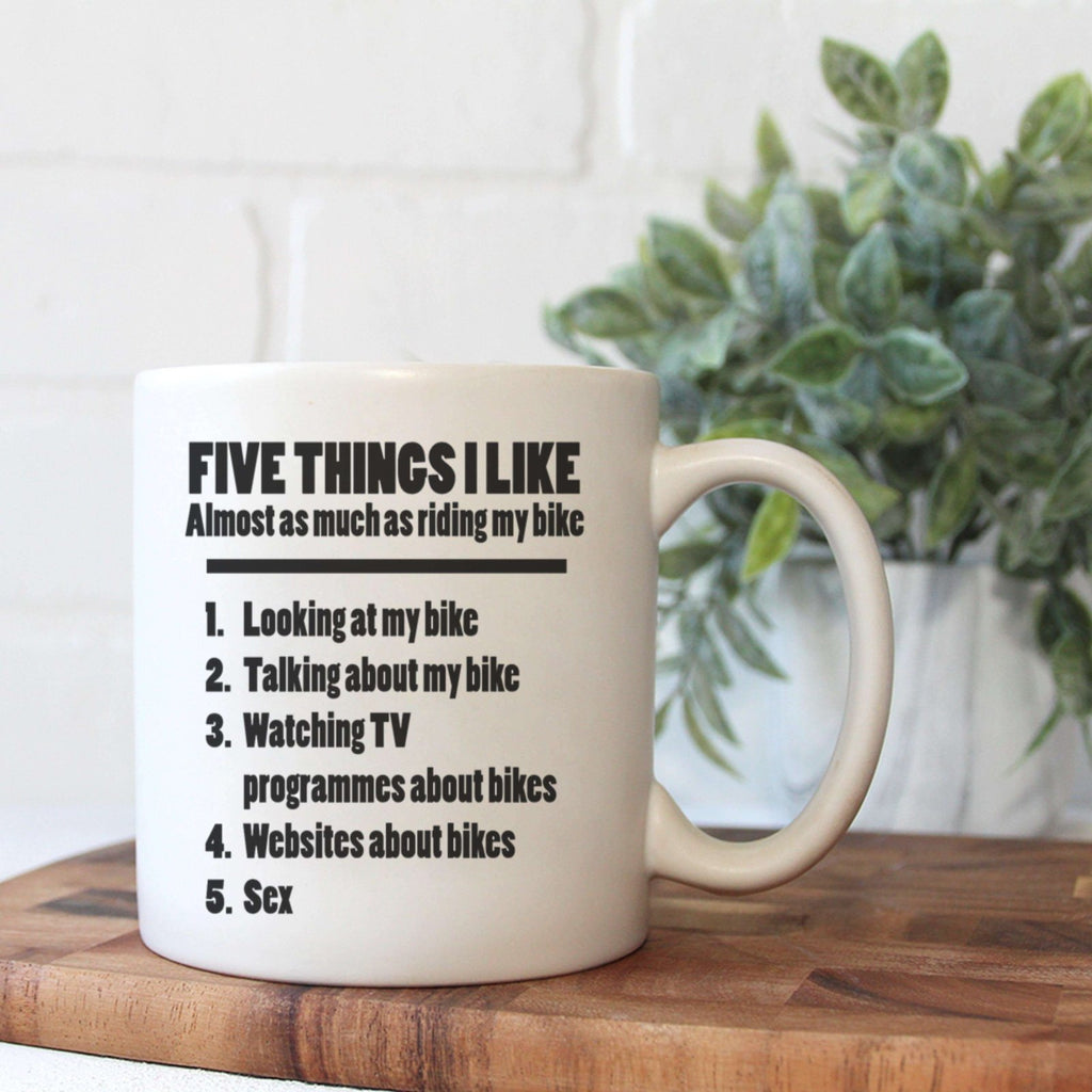Five Things I Like - Bike Mug - The Gifted Panda