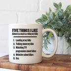 Five Things I Like - Bike Mug - The Gifted Panda