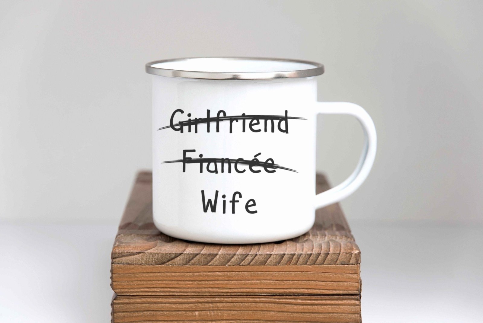 Girlfriend, Fiancee, Wife - Enamel Mug - The Gifted Panda Main image