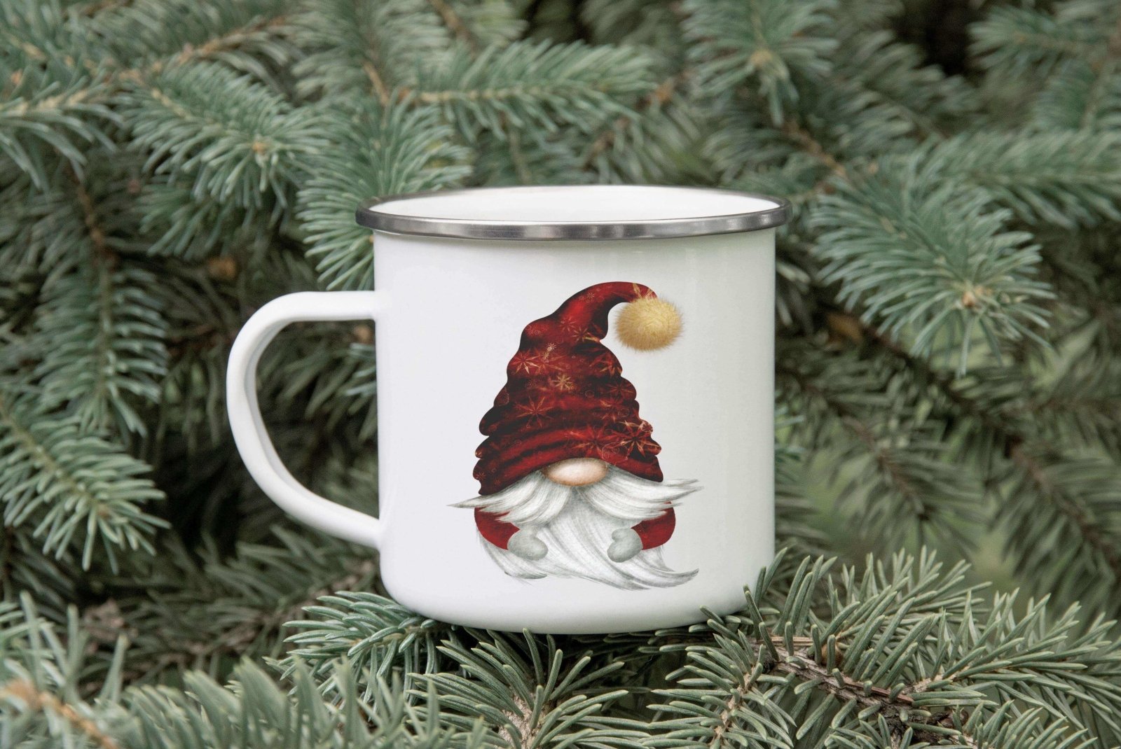 Gnome Christmas Enamel Mug - The Gifted Panda Main image