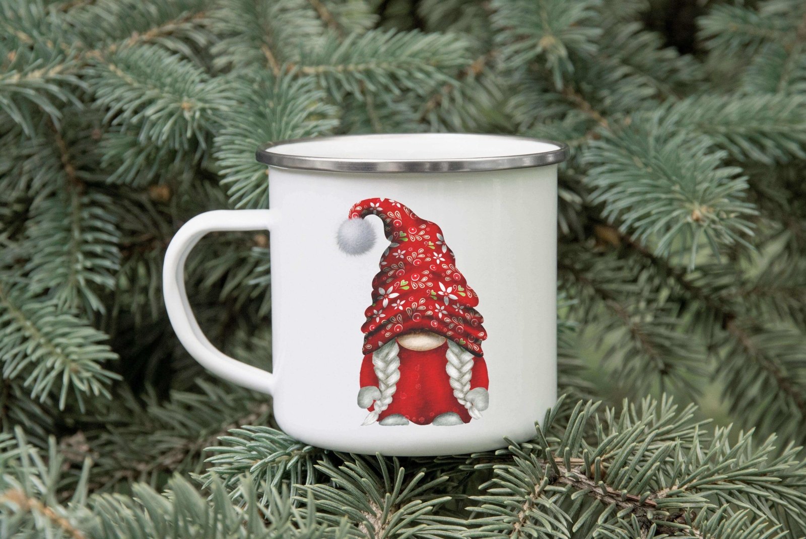 Gnome Christmas Enamel Mug - The Gifted Panda