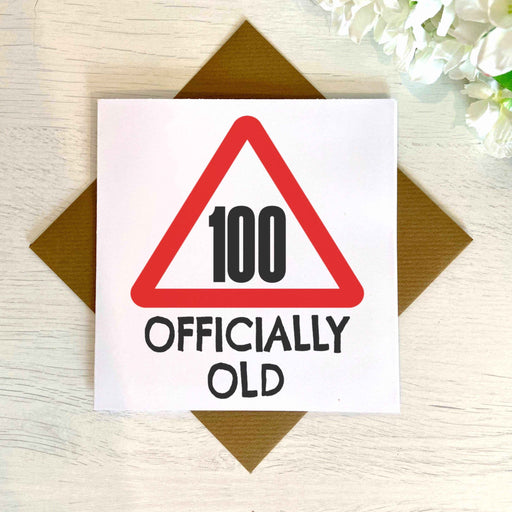 100 Officially Old Birthday Card Greetings Card The Gifted Panda