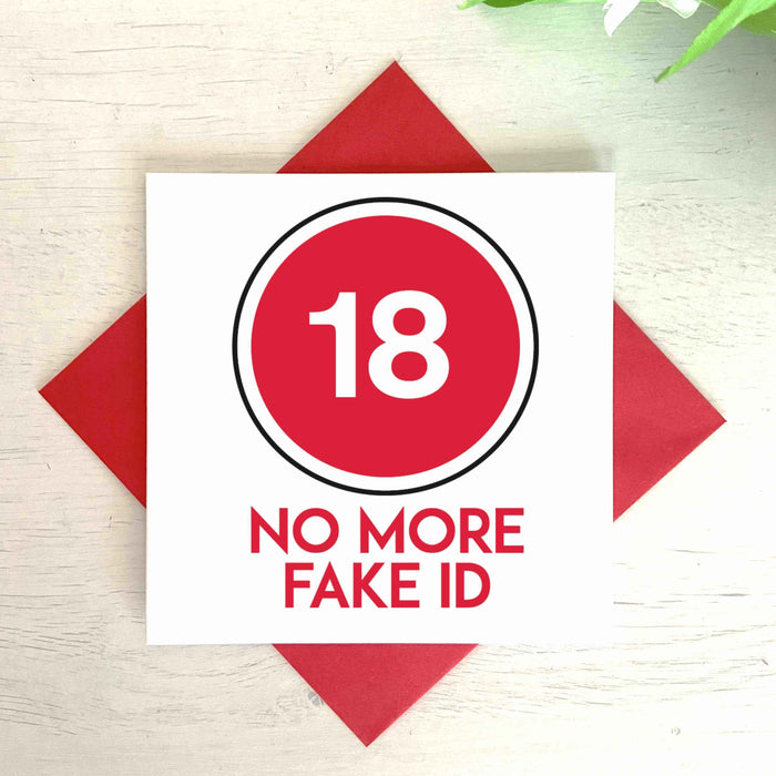 18 No More Fake ID - Birthday Card Greetings Card The Gifted Panda