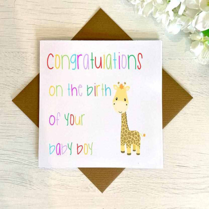 Congratulations On The Birth Of Your Baby Boy Greetings Card