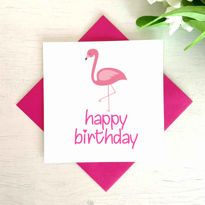 Cute Flamingo Happy Birthday Card Greetings Card The Gifted Panda