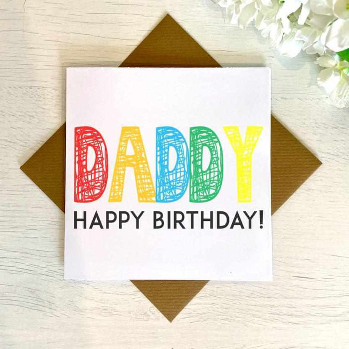 Daddy Happy Birthday Scribble Greeting Card