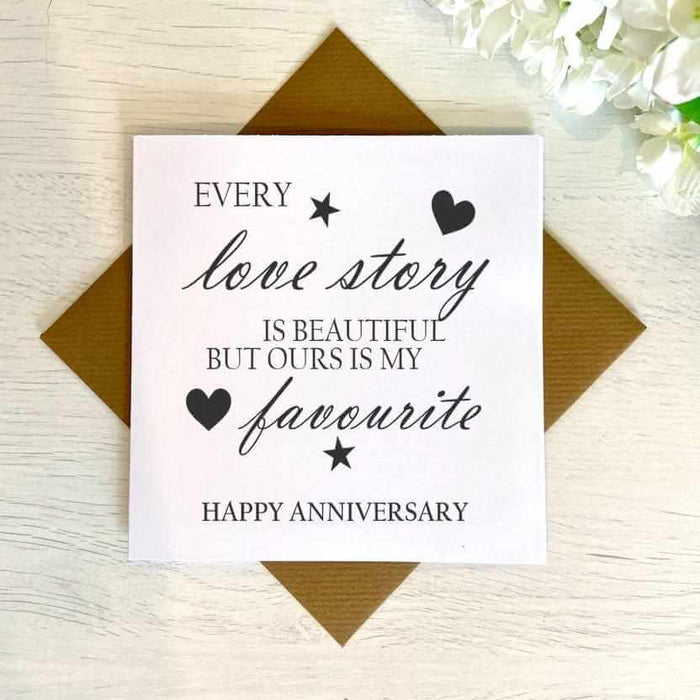 Love Story Happy Anniversary Greetings Card