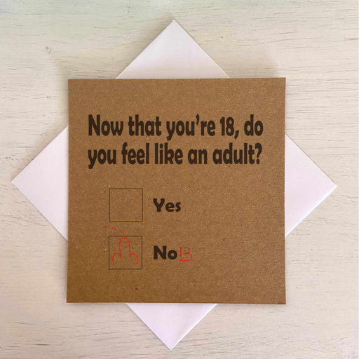 Now You Are 18 Do You Feel Like An Adult - Nob Greetings Card The Gifted Panda