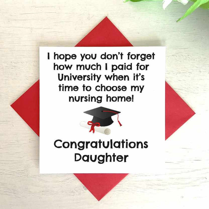 Nursing Home Graduation Greetings Card - Daughter Greetings Card The Gifted Panda
