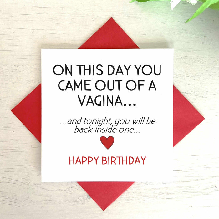 On This Day You Came Out Of A Vagina Greetings Card Greetings Card The Gifted Panda