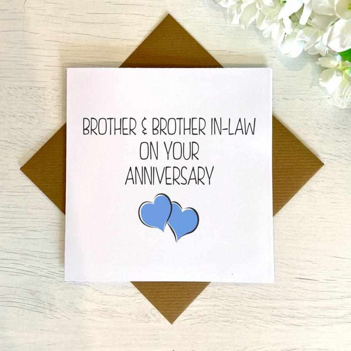 On Your Anniversary Brother/Brother In Law Card