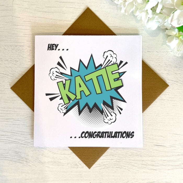 Personalised Hey Congratulations Greetings Card