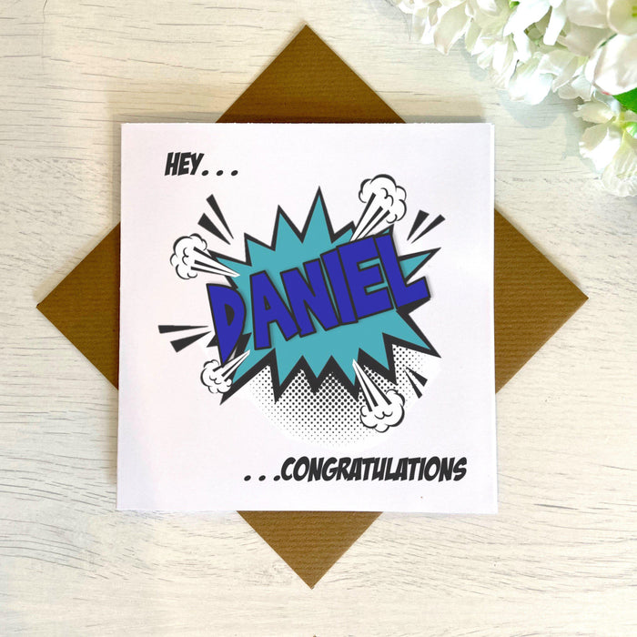 Personalised Hey Congratulations Greetings Card