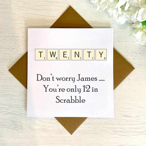 PERSONALISED Scrabble Age 20 Birthday Card