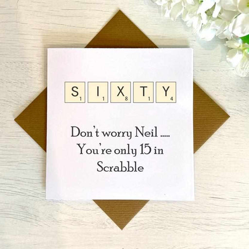 PERSONALISED Scrabble Age 60 Birthday Card