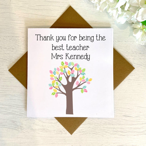 Personalised Thank You Teacher Greetings Card