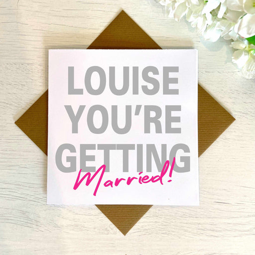 Personalised You're Getting Married Greeting Card Greetings Card The Gifted Panda