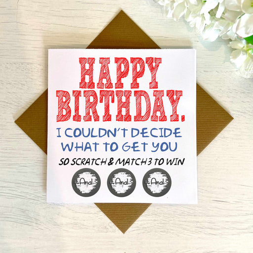 Scratch & Match 3 To Win - Birthday Card Greetings Card The Gifted Panda