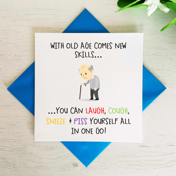 With Old Age Comes New Skills Card Greetings Card The Gifted Panda