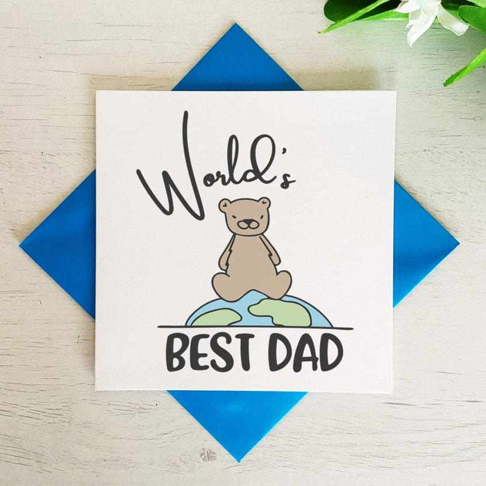 World's Best Dad Teddy Bear Card Greetings Card The Gifted Panda