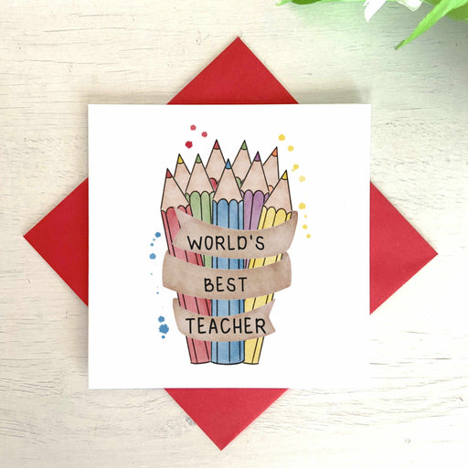 World's Best Teacher Pencils Greeting Card Greetings Card The Gifted Panda