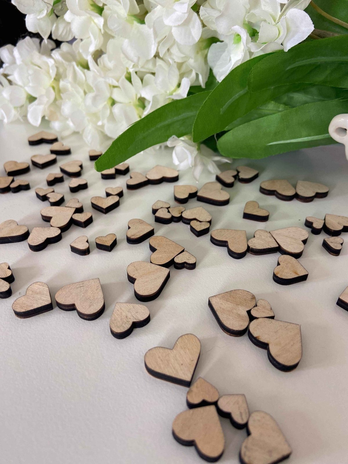 Heart Shaped Wooden Table Scatter - The Gifted Panda Main image