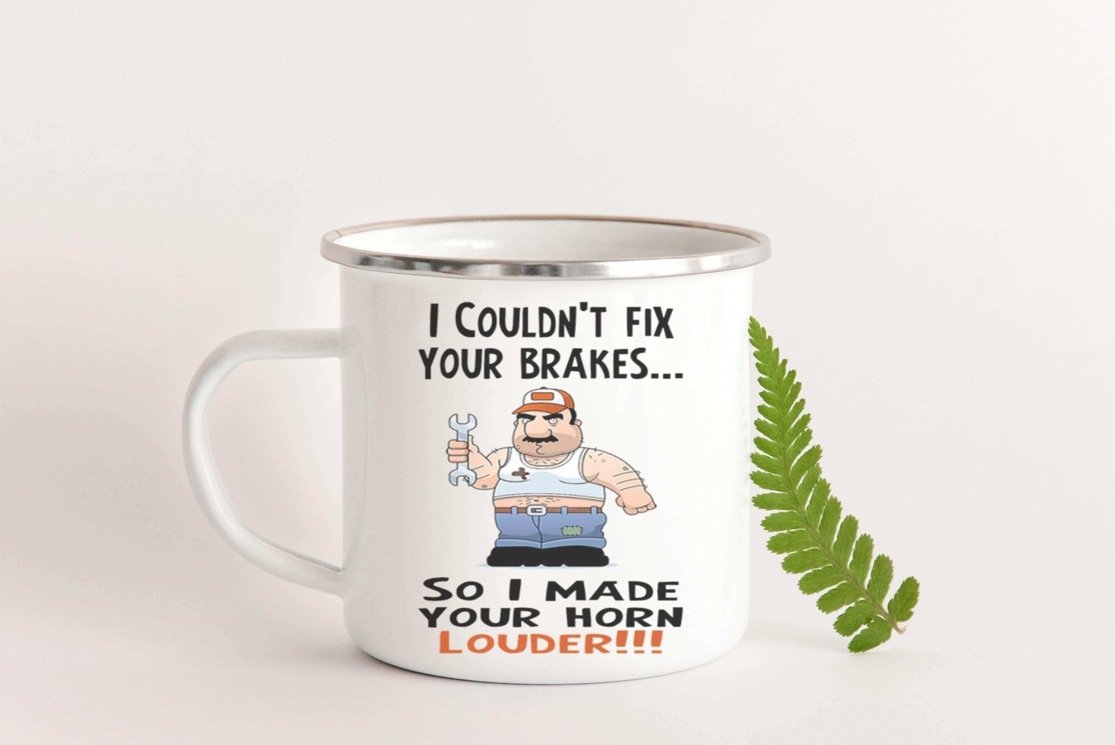 I Couldn't Fix Your Brakes Enamel Mug - The Gifted Panda