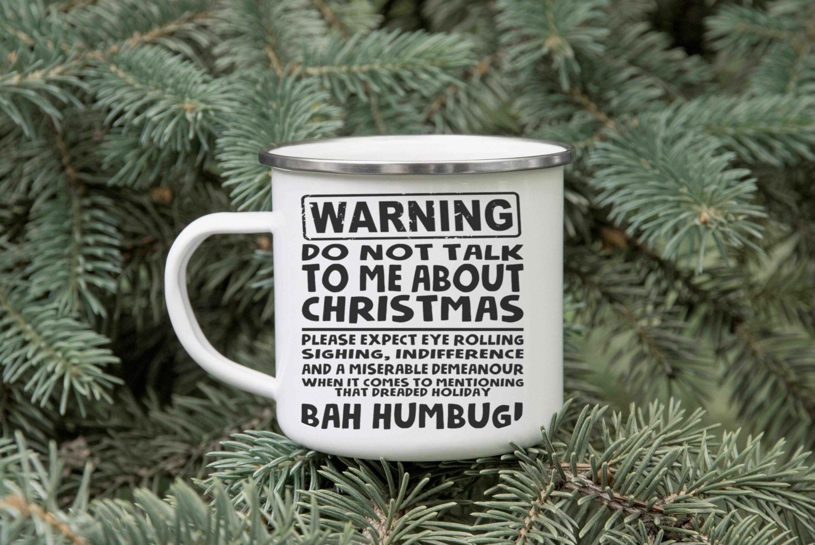 I Hate Christmas Bah Humbug Enamel Mug - The Gifted Panda