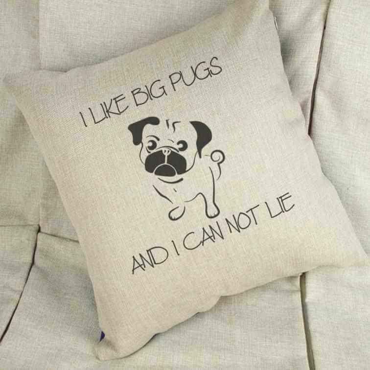 I Like Big Pugs Linen Cushion Cover - The Gifted Panda Main image