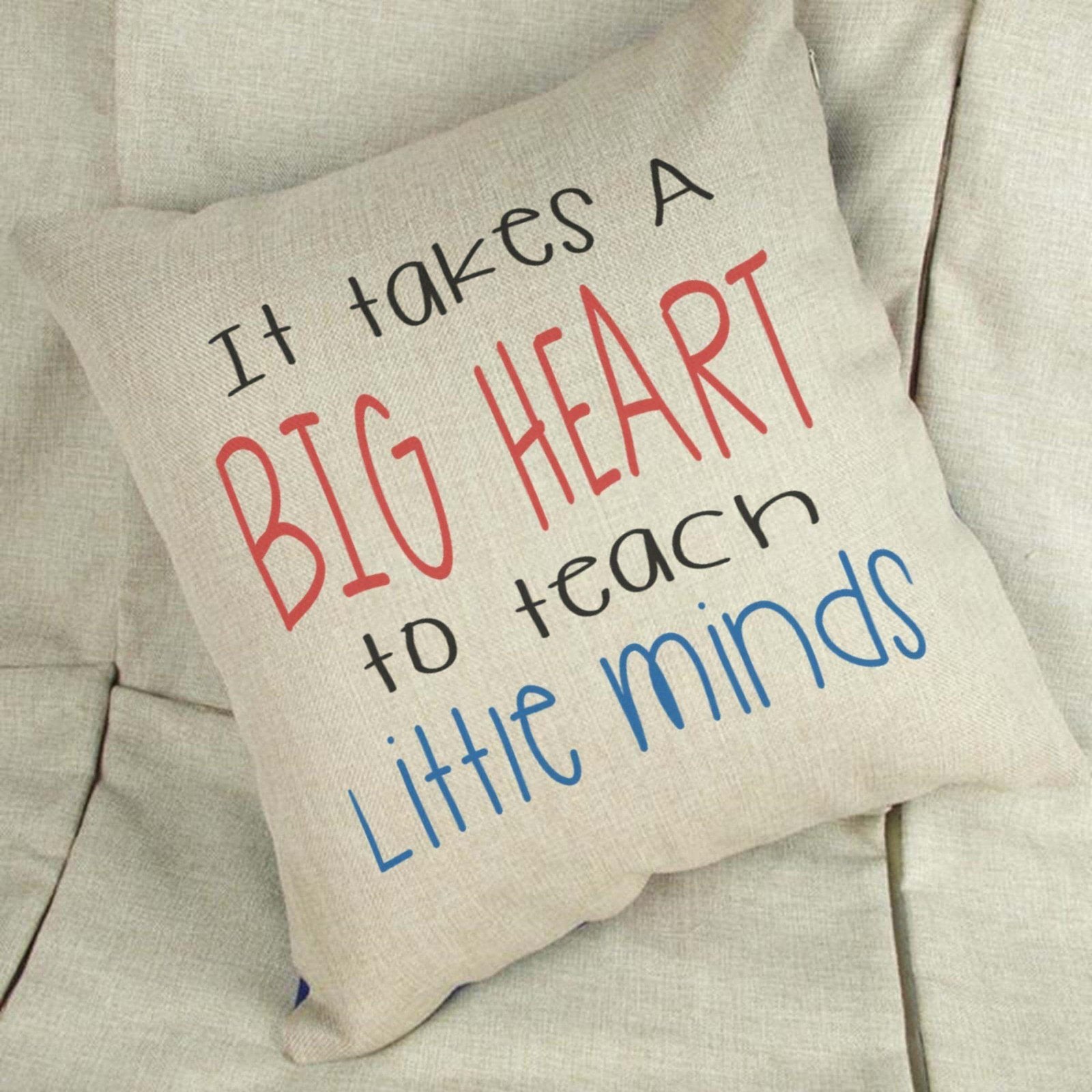 It Takes A Big Heart To Teach Little Minds Cushion Cover - The Gifted Panda Main image