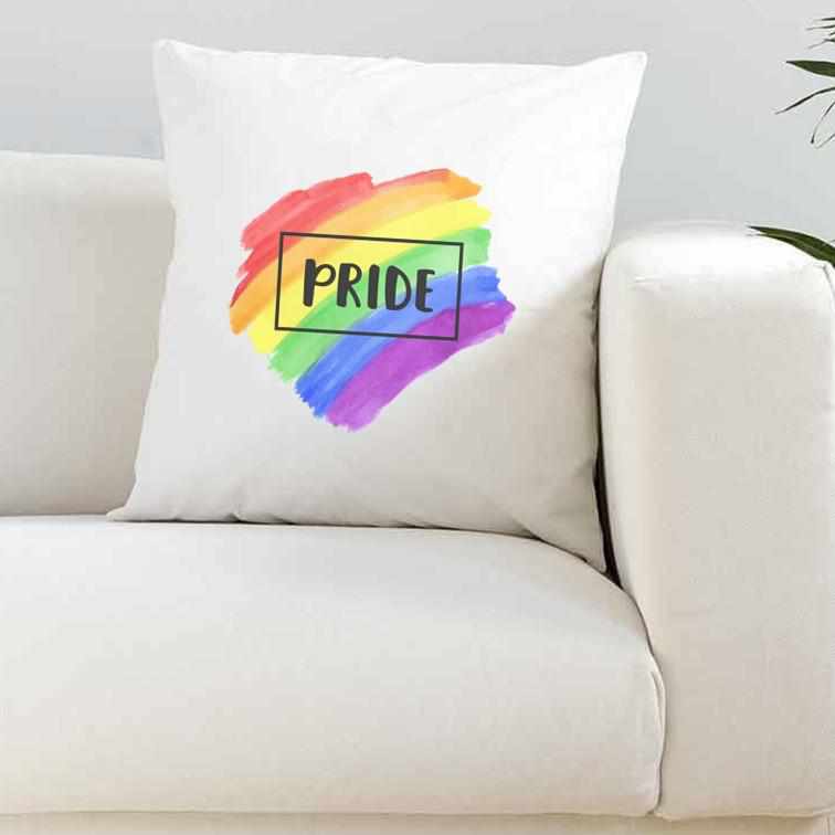 LGBTQ+ Pride White Cushion Cover - The Gifted Panda Main image