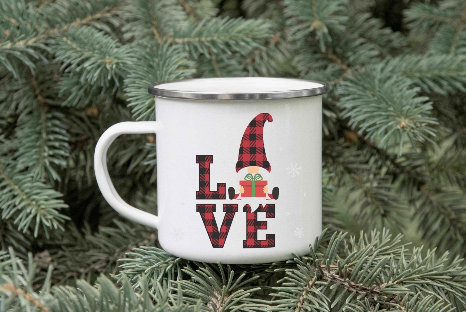 Love Gnome Christmas Enamel Mug - The Gifted Panda