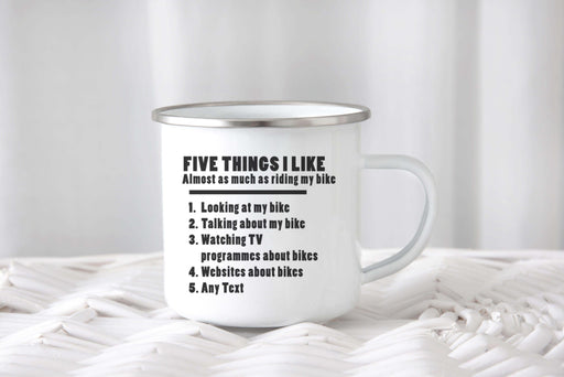 5 Things About My Bike Enamel Mug