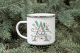 Personalised Split Letter Christmas Enamel Mug mug The Gifted Panda