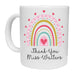 Personalised Thank You Teacher Pink Rainbow Mug
