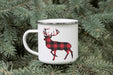 Plaid Stag Christmas Enamel Mug mug The Gifted Panda