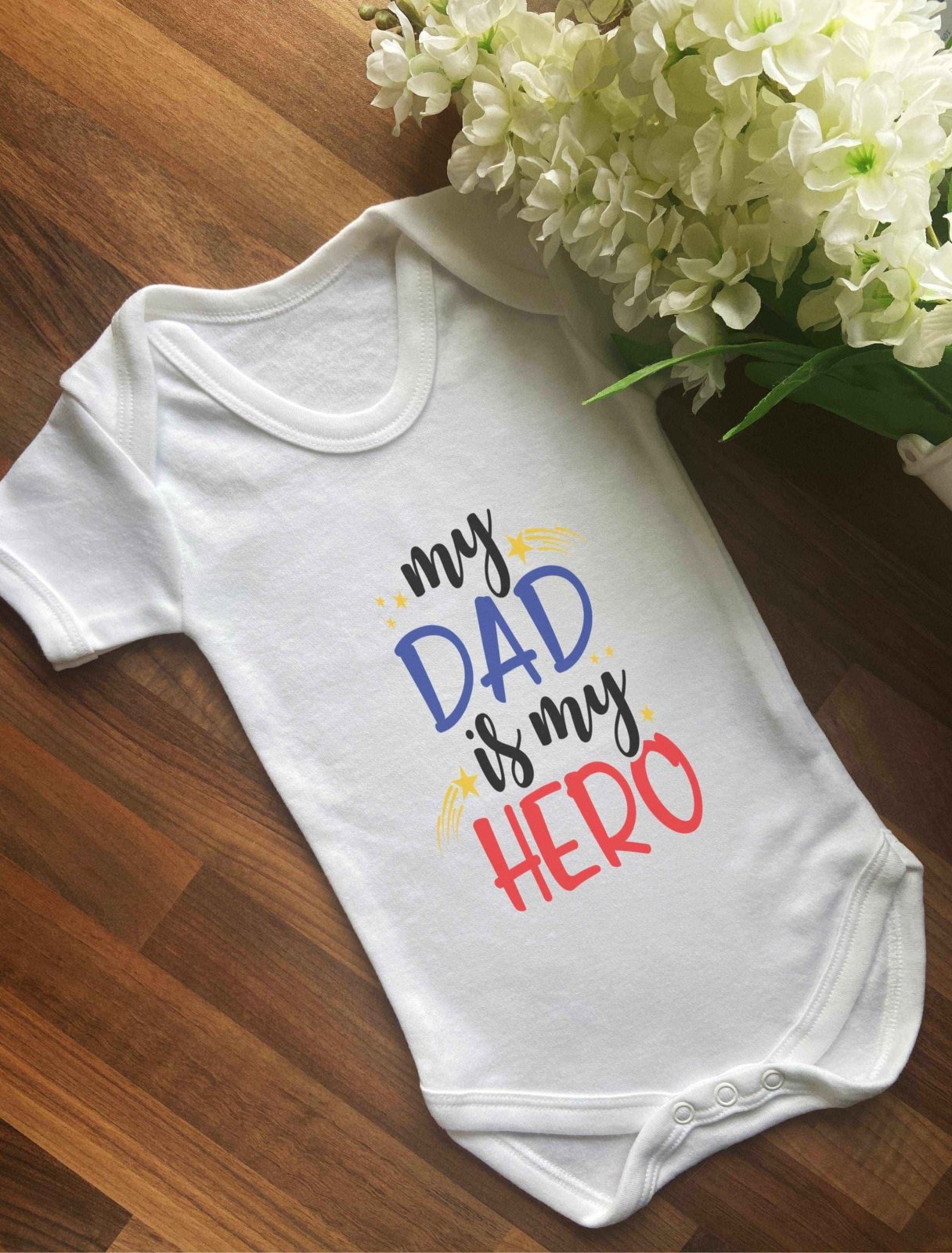My Dad Is My Hero - Baby Vest - The Gifted Panda Main image