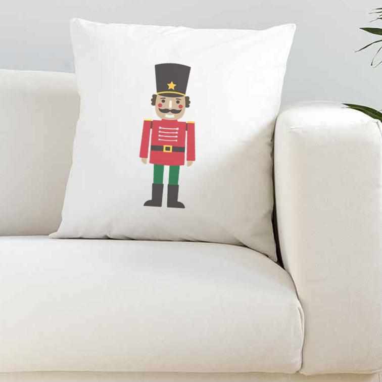 Nutcracker White Silky Cushion Cover - The Gifted Panda Main image