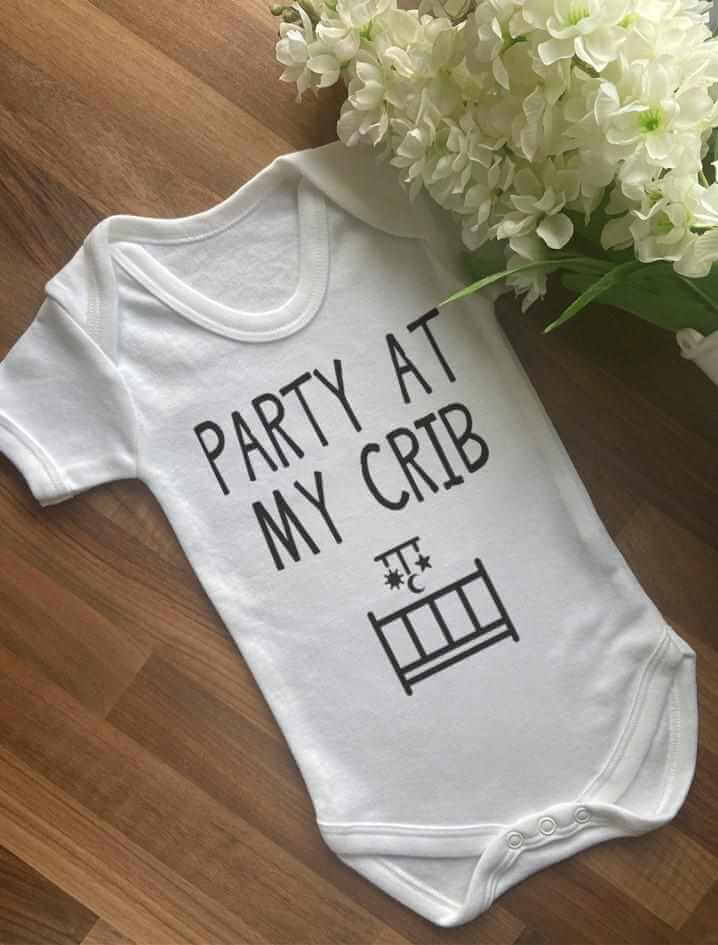 Party At My Crib Baby Vest - The Gifted Panda Main image