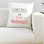 Personalised Christmas At The Super Soft White Cushion - The Gifted Panda