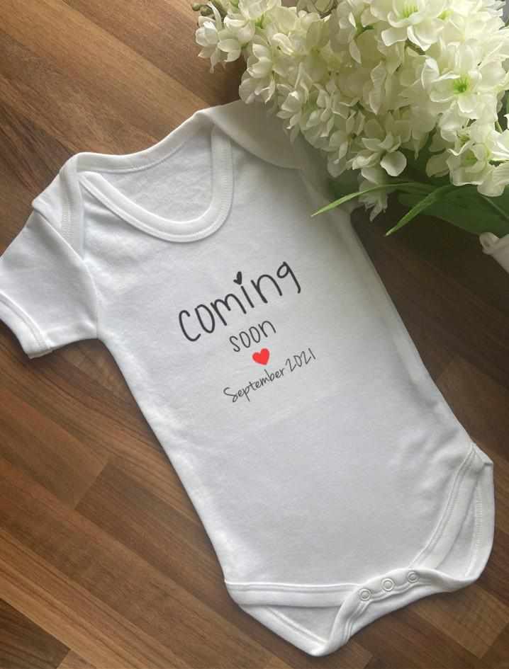 Personalised Coming Soon Baby Vest - The Gifted Panda Main image