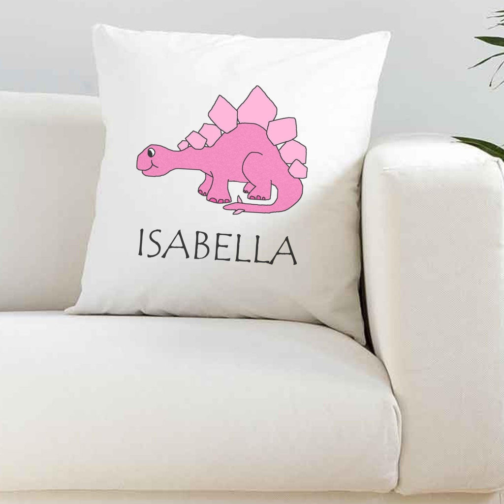 Personalised Dinosaur White Silky Cushion Cover - The Gifted Panda