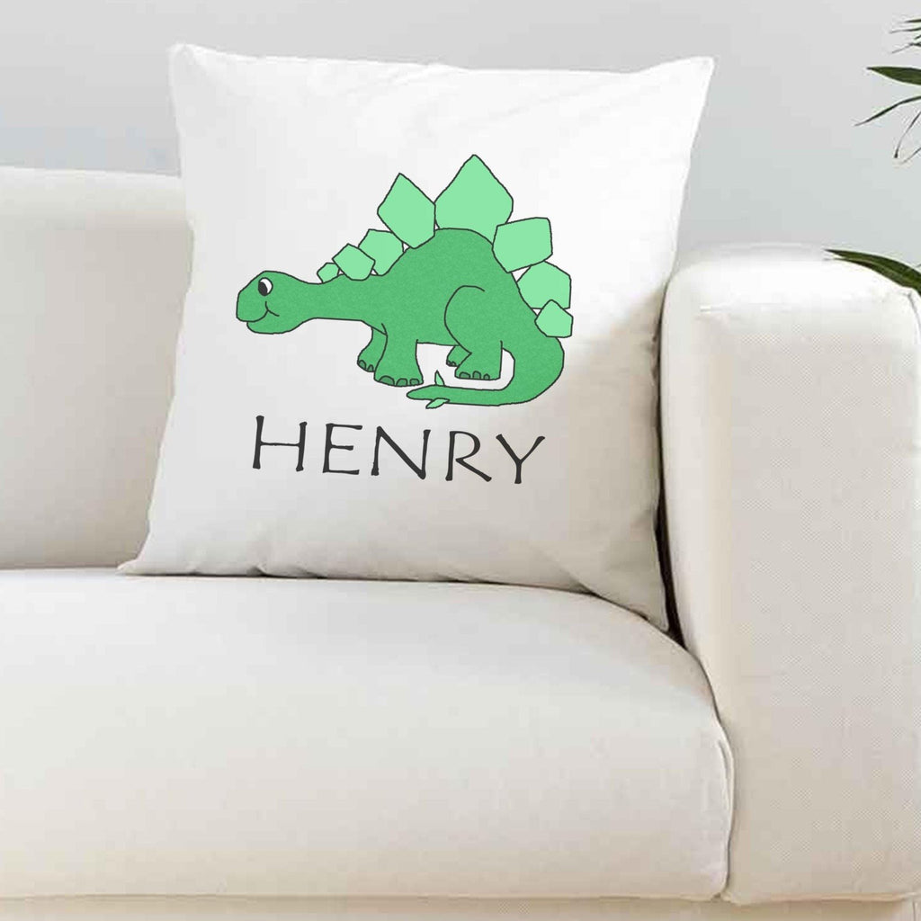 Personalised Dinosaur White Silky Cushion Cover - The Gifted Panda